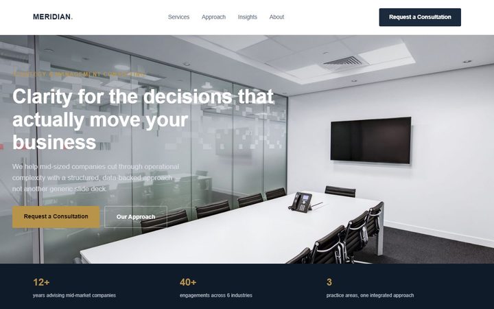 Meridian Advisory Group — web corporativa del proyecto de muestra