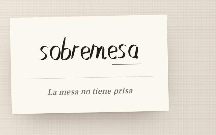 Sobremesa — marca y contenido del restaurante, proyecto de muestra