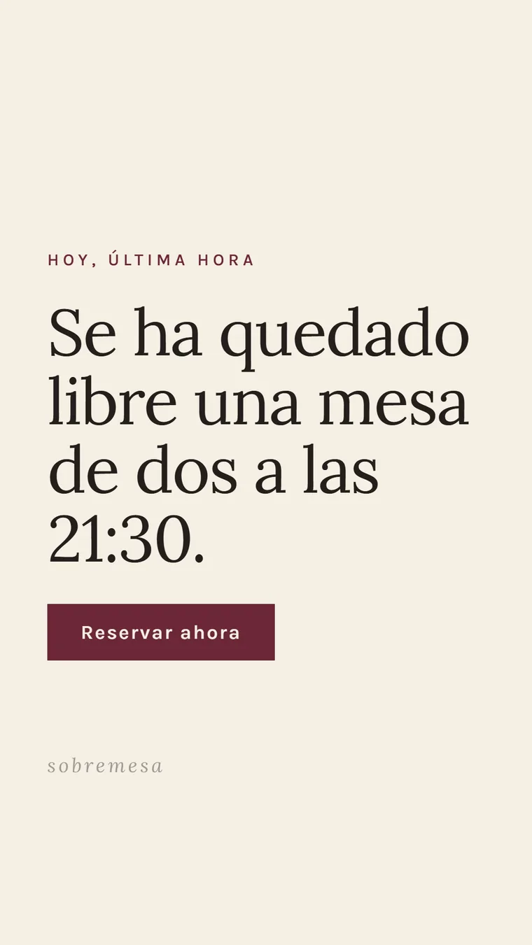Story «Ahora mismo», variante mesa libre